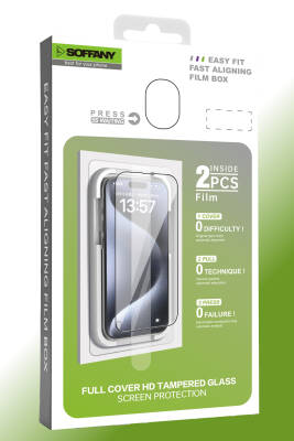 iPhone 14 Pro Max Otomatik Hizalanan 5D Ekran Cam Koruyucu (2 Adet) - 5