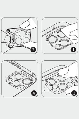 iPhone 15 Pro / 15 Pro Max Kamera Lens Koruyucu Cam - Siyah - 4