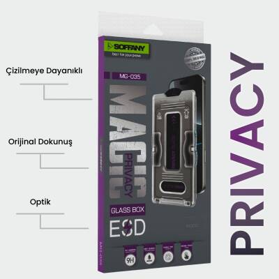 iPhone 15 Pro Max Hayalet Görünümlü Mekanizmalı Temperli Cam Ekran Koruyucu