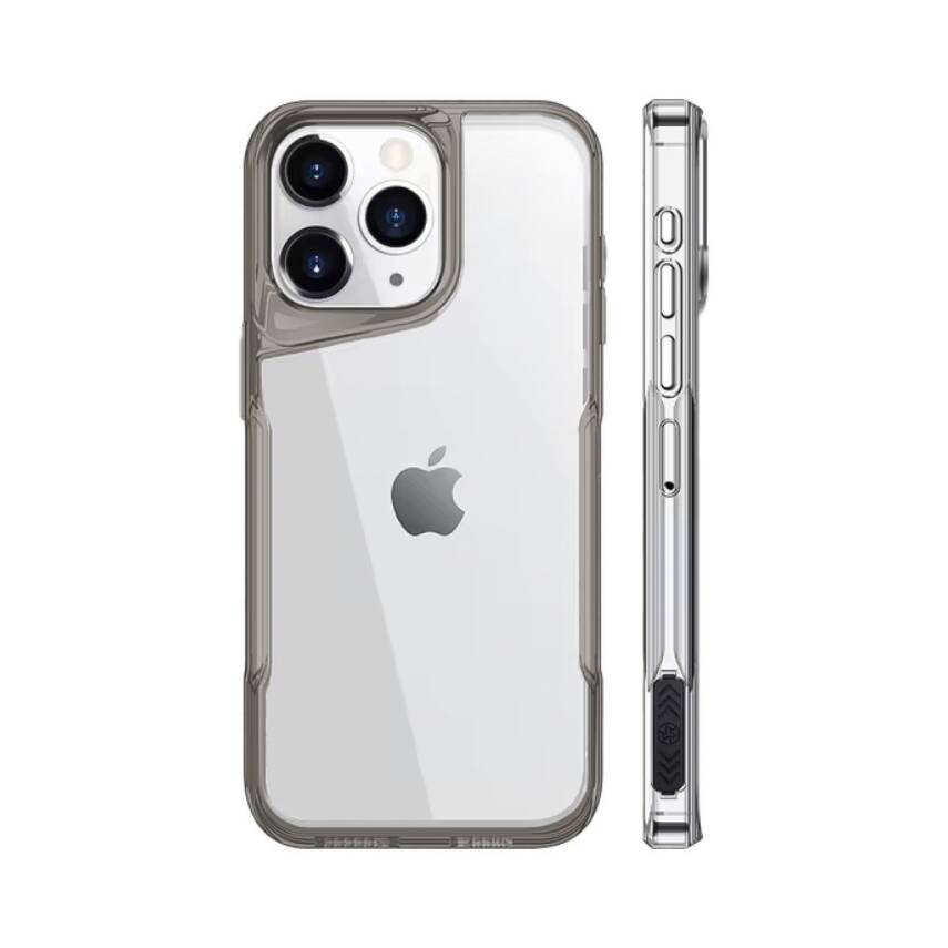 iPhone 16 Pro Metal Kenarlı Şeffaf Telefon Kılıfı Kahverengi - 1