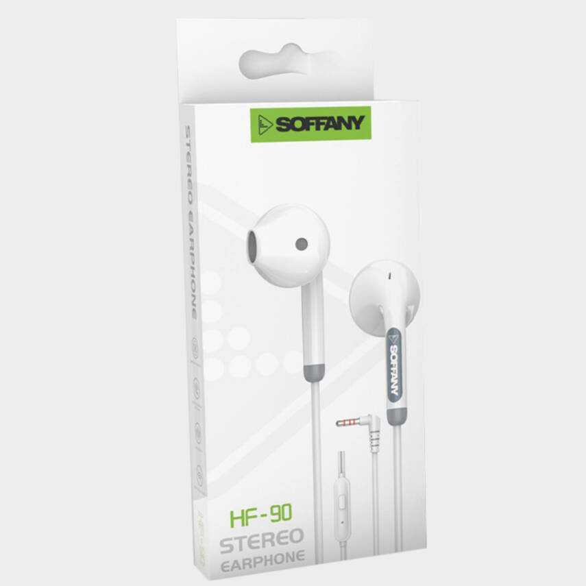 HF90-001 Jack Girişli / Kablolu Kulaklık / Beyaz - 2