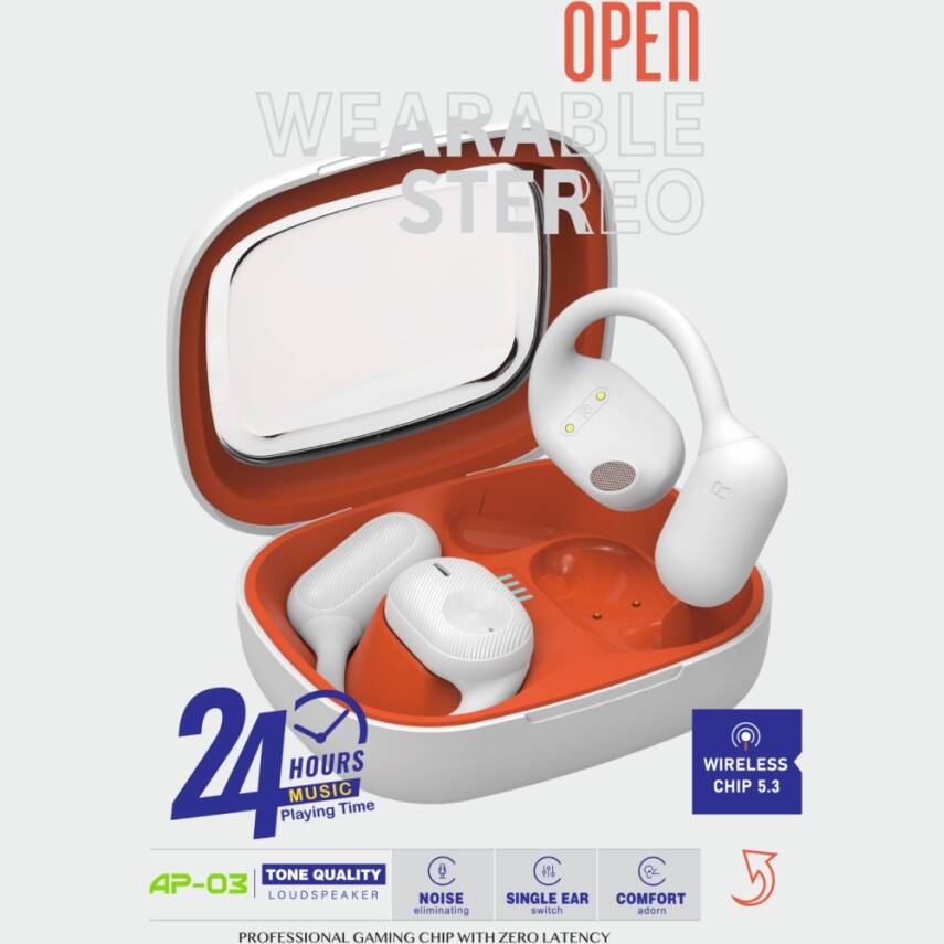 AP03-001 Kulak Üstü Bluetooth Kulaklık Beyaz - 2