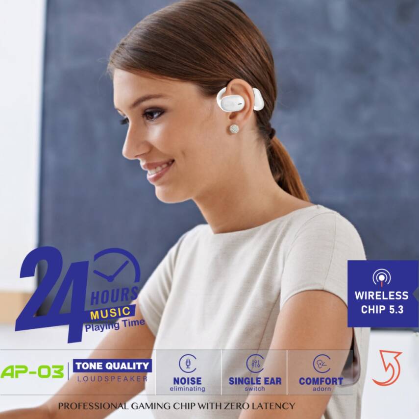 AP03-001 Kulak Üstü Bluetooth Kulaklık Beyaz - 3