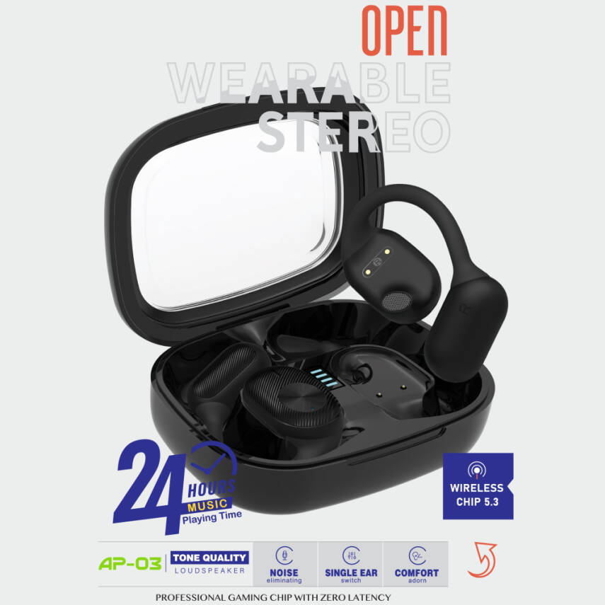 AP03-002 Kulak Üstü Bluetooth Kulaklık  Siyah - 1