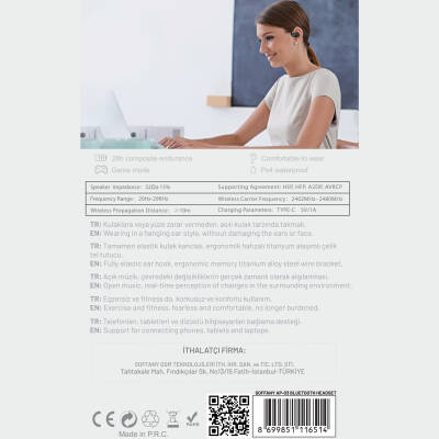 AP03-002 Kulak Üstü Bluetooth Kulaklık  Siyah - 4