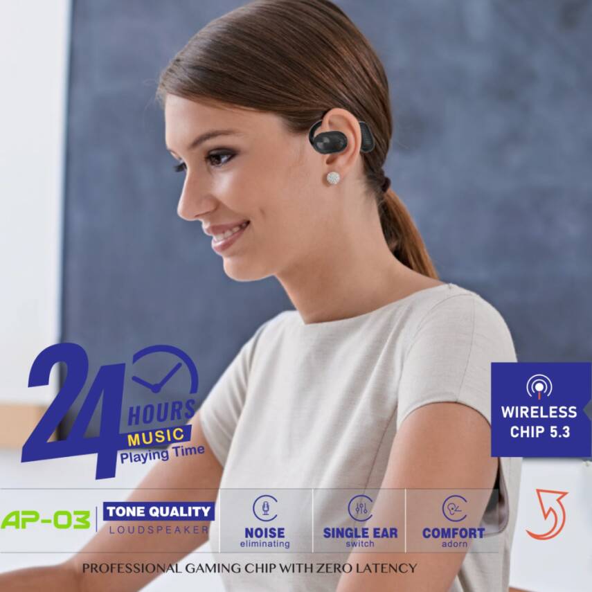AP03-002 Kulak Üstü Bluetooth Kulaklık  Siyah - 2
