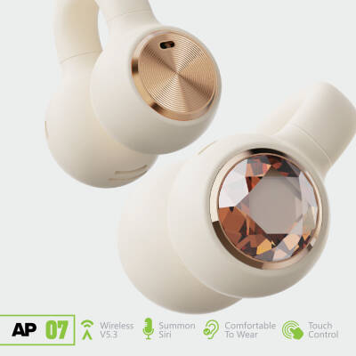 Küpe Tipi Bluetooth Kulaklık Krem