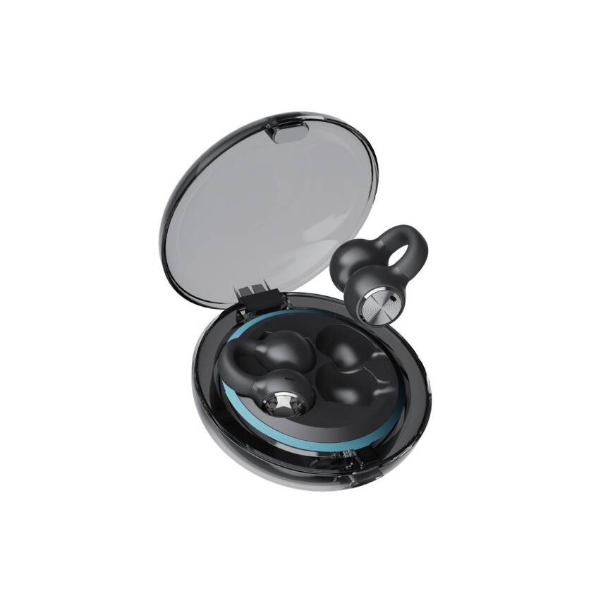  Küpe Tipi Bluetooth Kulaklık + Şarj Kablosu Siyah - 1