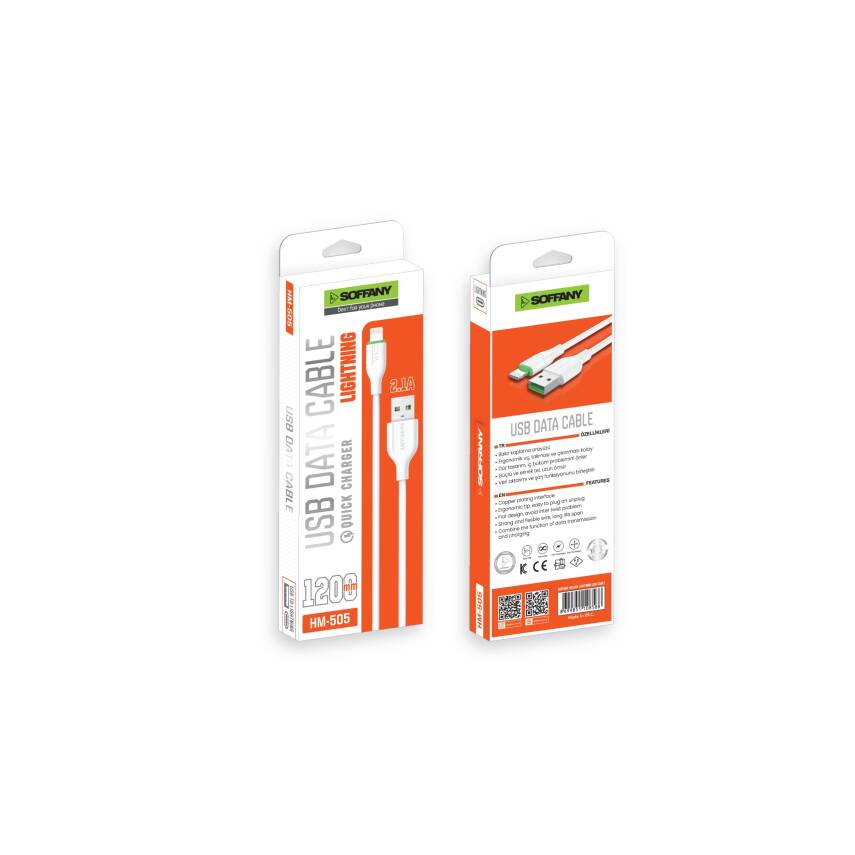 Lightning USB Data & Şarj Kablosu 2.1A - 2