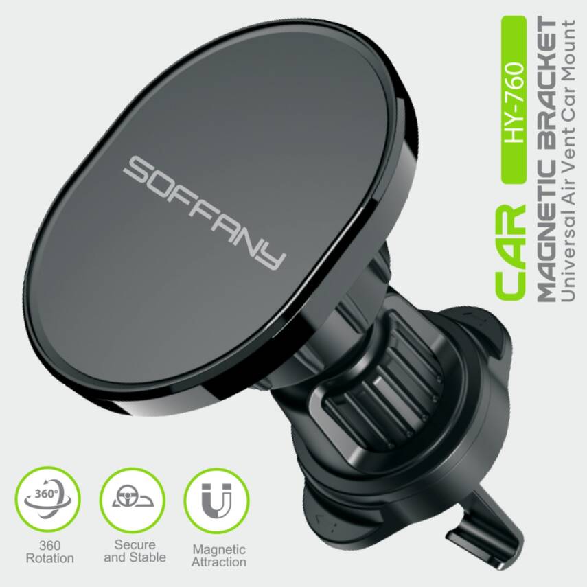 HY-760 360° Manyetik Araç İçi Telefon Tutucu / Klima Uyumlu - 1