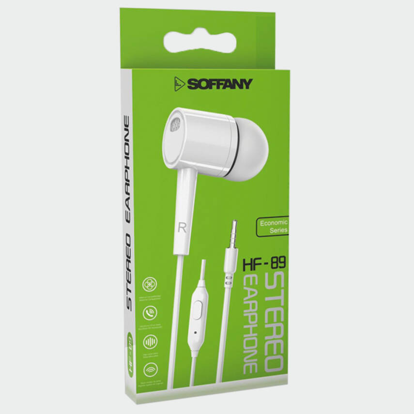 HF89-001 Jack Girişli / Kablolu Kulaklık / Beyaz - 3