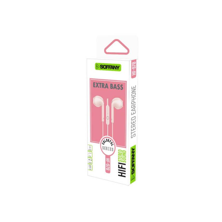 Mikrofonlu Kablolu Kulaklık / Jack Girişli Pembe - 2