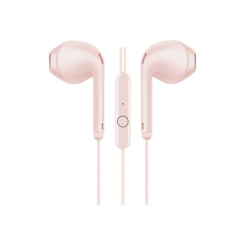 Mikrofonlu Kablolu Kulaklık / Jack Girişli Pembe - 1