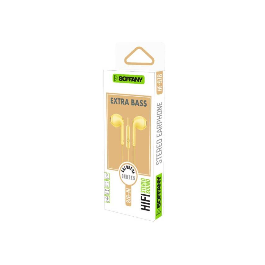 Mikrofonlu Kablolu Kulaklık / Jack Girişli Sarı - 2