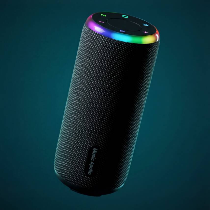 A12 BLUETHOOTH HOPARLÖR RGB IŞIKLI IPX4 TAŞINABİLİR KABLOSUZ SPEAKER / SİYAH - 2