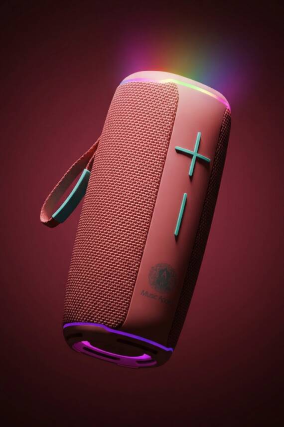 A18 20W BLUETOOTH HOPARLÖR IPX6 SU GEÇİRMEZ RGB IŞIKLI TAŞINABİLİR KABLOSUZ SPEAKER / PEMBE - 1