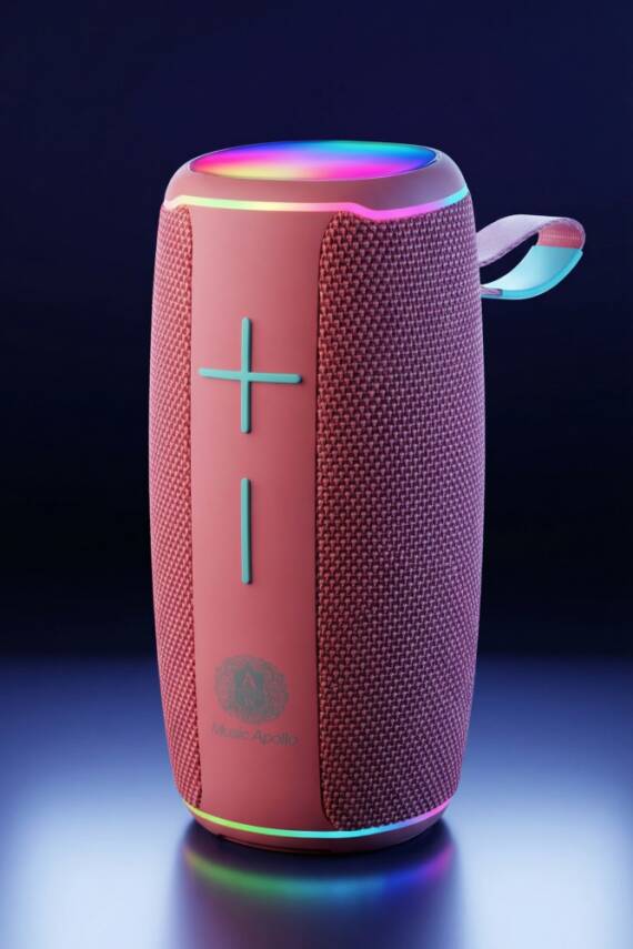 A18 20W BLUETOOTH HOPARLÖR IPX6 SU GEÇİRMEZ RGB IŞIKLI TAŞINABİLİR KABLOSUZ SPEAKER / PEMBE - 3