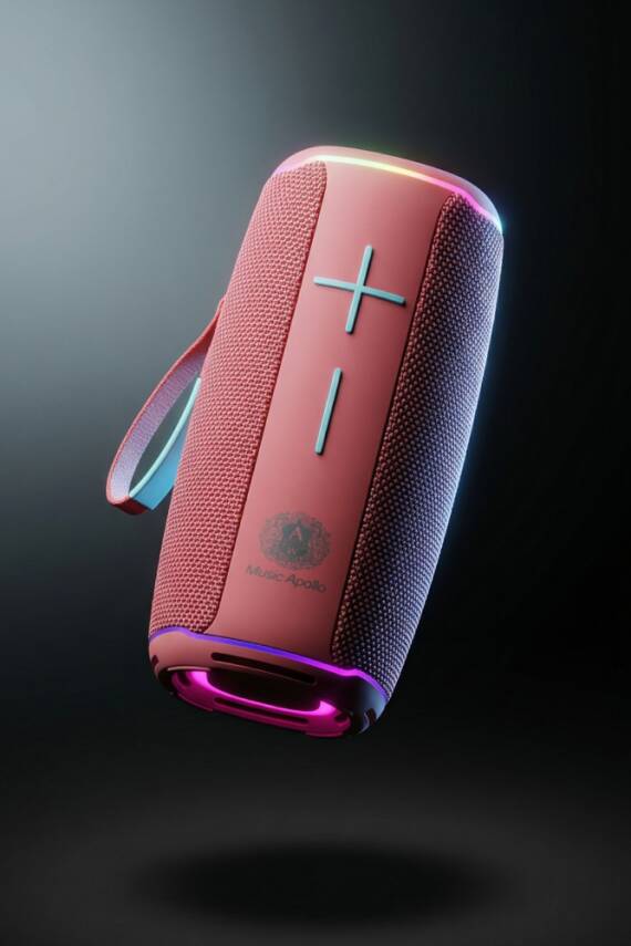 A18 20W BLUETOOTH HOPARLÖR IPX6 SU GEÇİRMEZ RGB IŞIKLI TAŞINABİLİR KABLOSUZ SPEAKER / PEMBE - 4