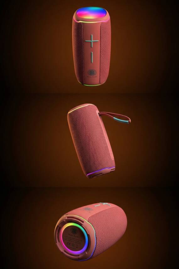 A18 20W BLUETOOTH HOPARLÖR IPX6 SU GEÇİRMEZ RGB IŞIKLI TAŞINABİLİR KABLOSUZ SPEAKER / PEMBE - 5