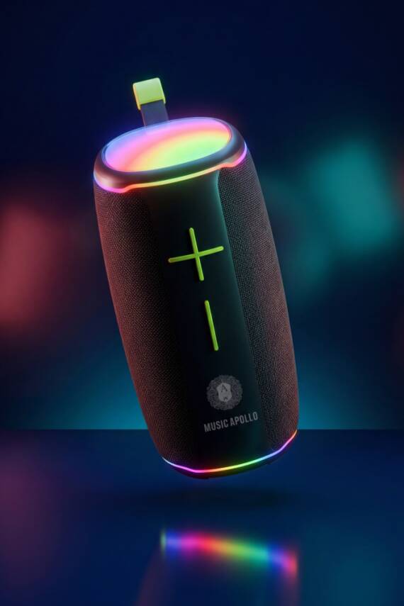 A18 20W BLUETOOTH HOPARLÖR IPX6 SU GEÇİRMEZ RGB IŞIKLI TAŞINABİLİR KABLOSUZ SPEAKER / SİYAH - 1