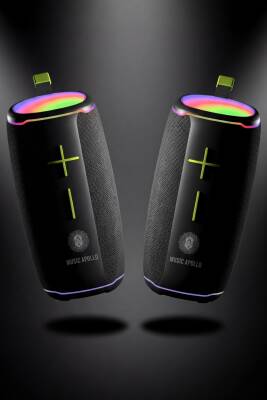 A18 20W BLUETOOTH HOPARLÖR IPX6 SU GEÇİRMEZ RGB IŞIKLI TAŞINABİLİR KABLOSUZ SPEAKER / SİYAH - 2