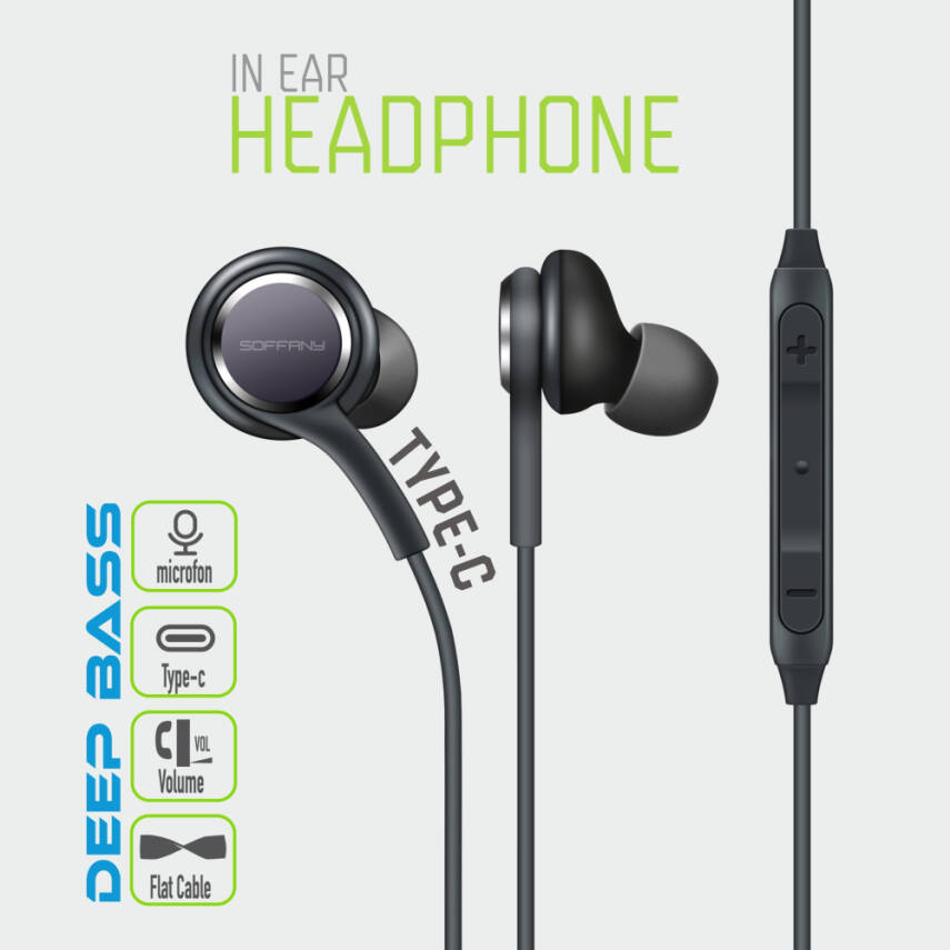 HF-521 Type-C Girişli / Kulak İçi Kablolu Kulaklık - 1