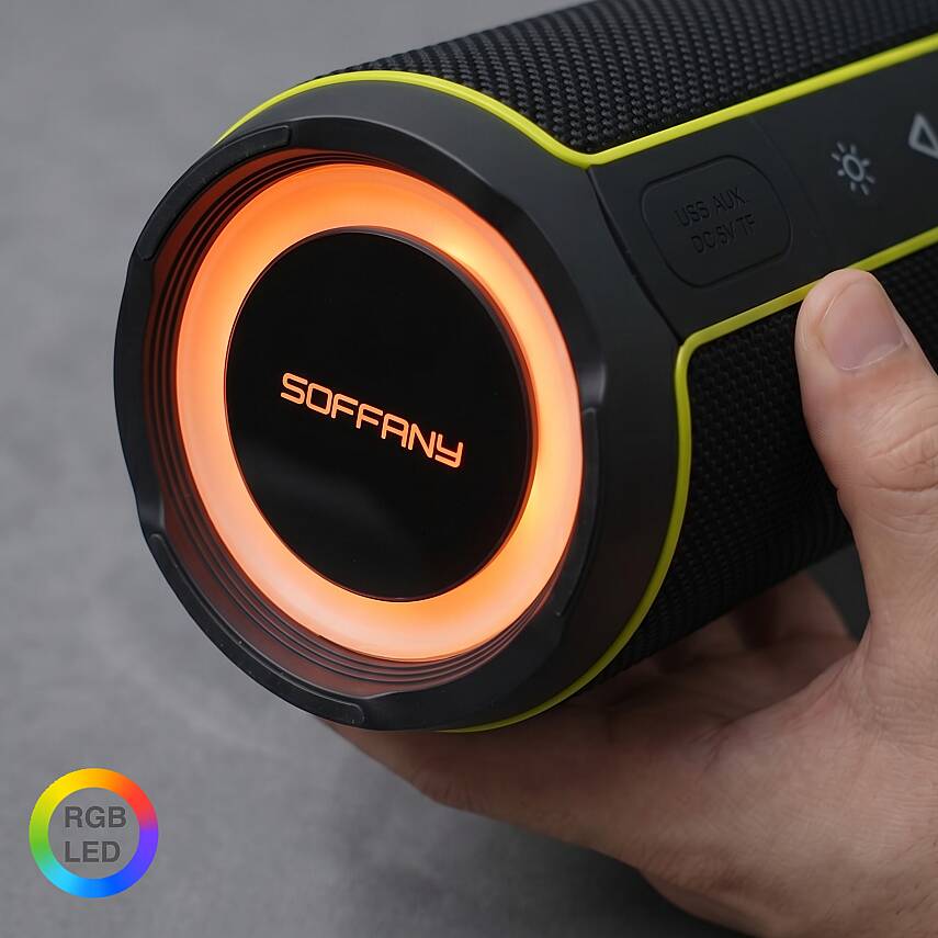 RGB Işıklı Bluetooth Hoparlör - Ses Bombası Su Geçirmez Taşınabilir Kablosuz Speaker - Hi-Res Audıo - 2