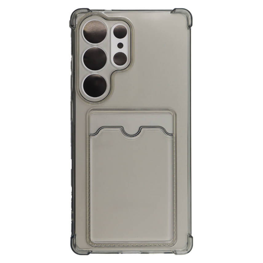 Samsung A54 5 G Silikon Kart Cepli Elmas Desen Koruma Kılıfı Füme - 1