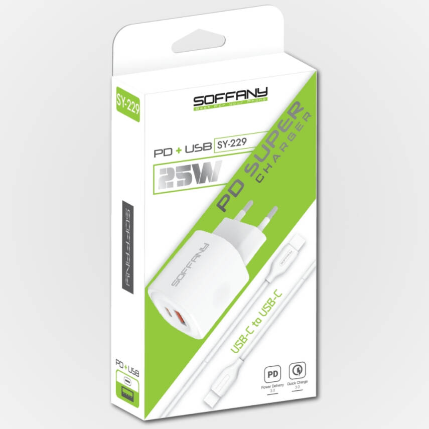 SY-229 SY-229 25W PD + QC 3.0 Hızlı Şarj Seti - 2