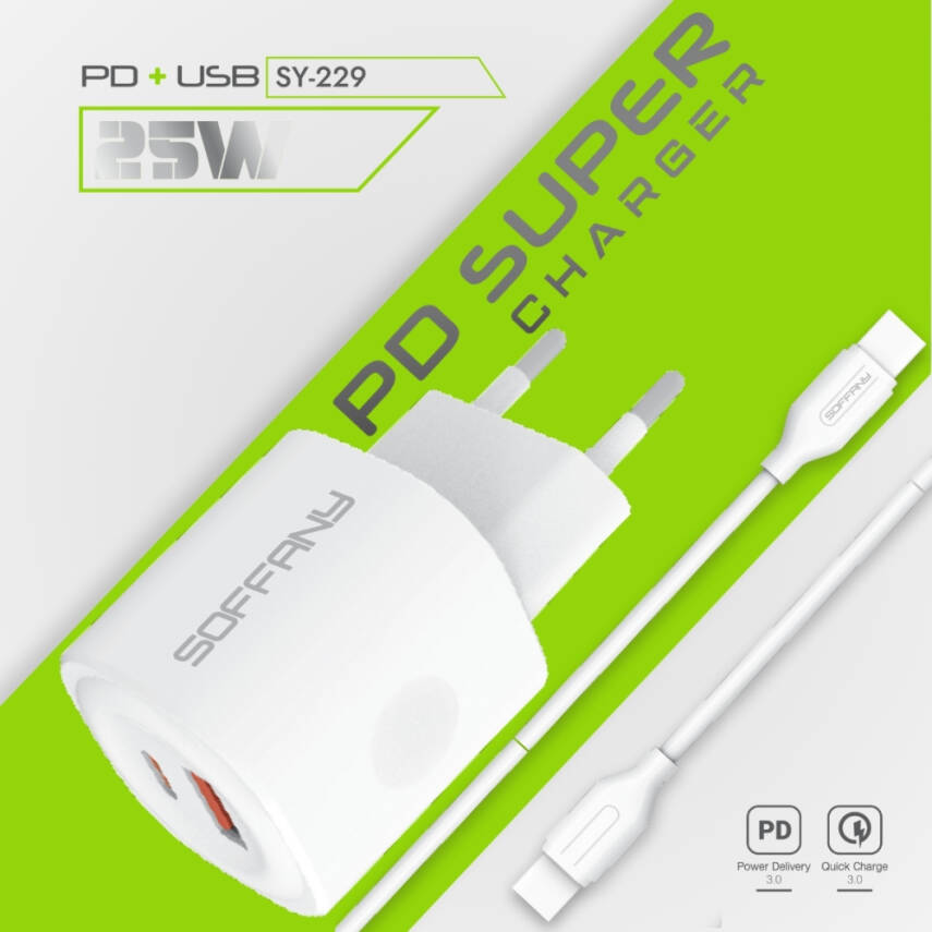 SY-229 SY-229 25W PD + QC 3.0 Hızlı Şarj Seti - 1