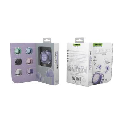  TWS Bluetooth Kulaklık + Bileklik + Şarj Kablosu Lila - 2
