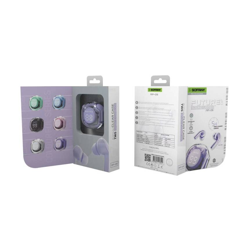 TWS Bluetooth Kulaklık + Bileklik + Şarj Kablosu Lila - 2