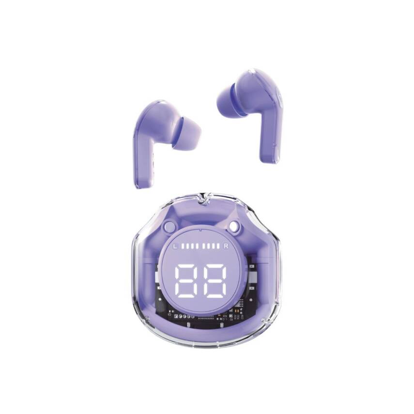  TWS Bluetooth Kulaklık + Bileklik + Şarj Kablosu Lila - 1