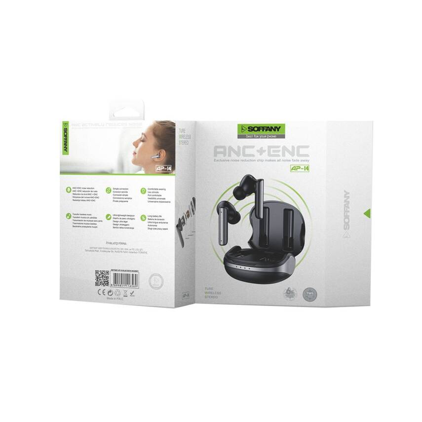  TWS Bluetooth Kulaklık + Şarj Kablosu + 4 Kulak İçi Silikon Siyah - 2