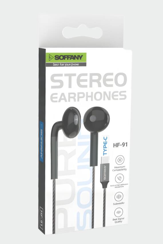 Type-C Girişli / Kablolu Kulaklık / Siyah - 2