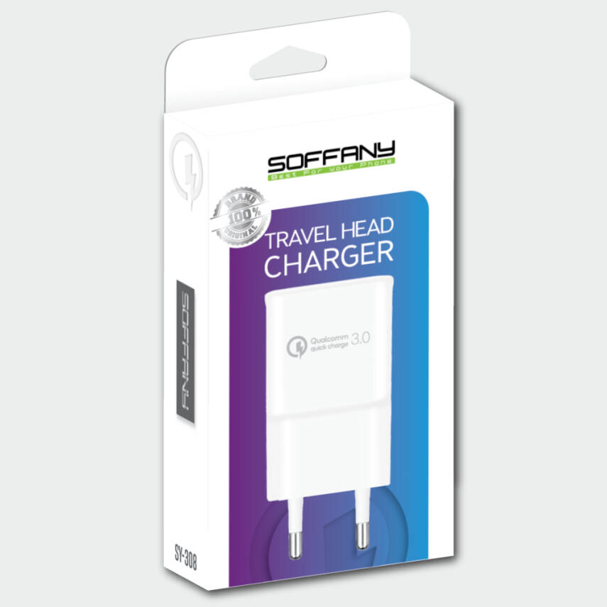 SY-308 Type-C Uyumlu QC 3.0 Hızlı Şarj Adaptörü - 2