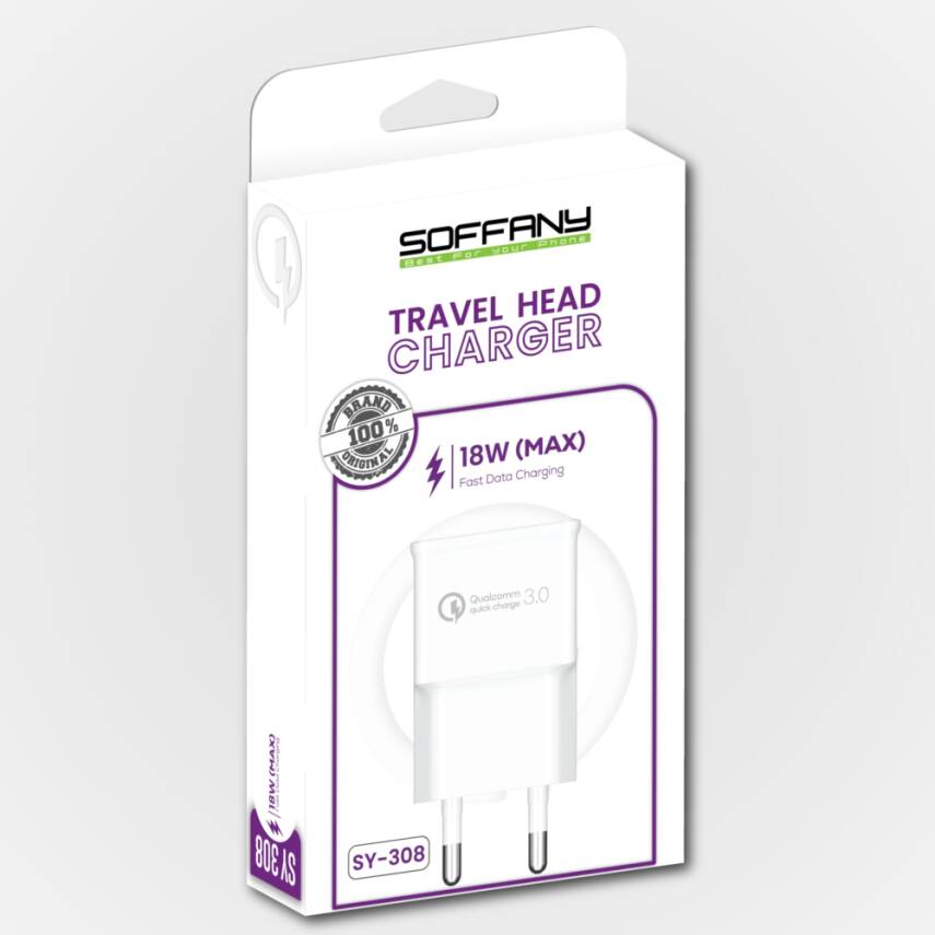 SY-308 Type-C Uyumlu QC 3.0 Hızlı Şarj Adaptörü - 2