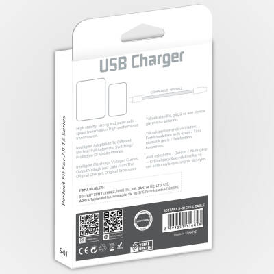 S-001 Type-C – Type-C Hızlı Şarj & Data Kablosu - 3