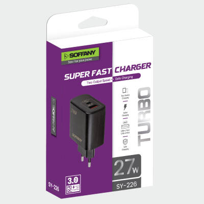 SY-226 USB-A + USB-C Süper Hızlı Şarj Başlığı - 2