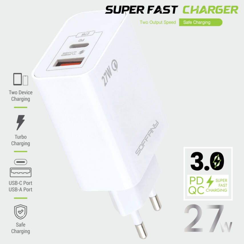 SY-228 USB-A + USB-C Turbo Şarj Başlığı - 1