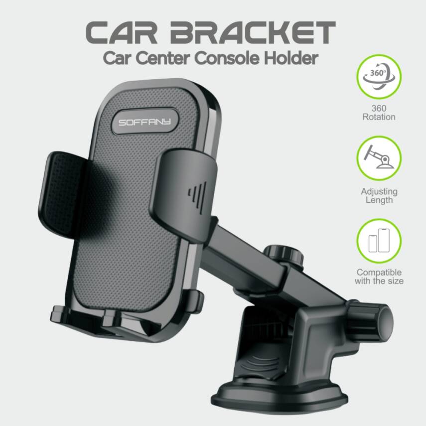 HY-720 360° Vantuzlu Araç İçi Telefon Tutucu - 1