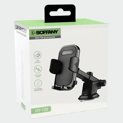 HY-720 360° Vantuzlu Araç İçi Telefon Tutucu - 3