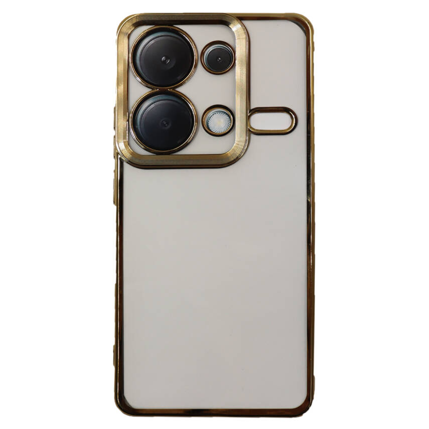 Xiaomi RM 13C Metal Çerçeveli Şeffaf Mıknatıslı Kılıf Gold - 1