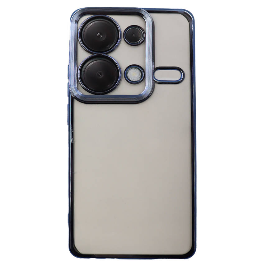 Xiaomi RM 14C Metal Çerçeveli Şeffaf Mıknatıslı Kılıf Mavi - 1