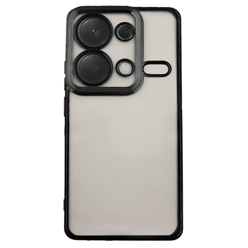 Xiaomi RM 14C Metal Çerçeveli Şeffaf Mıknatıslı Kılıf Siyah - 1